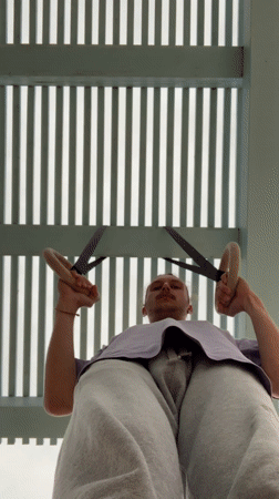 Woman enjoys afternoon coffee and urban exploration in Tel Aviv