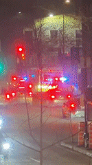Emergency vehicles respond to nighttime incident in Montreal