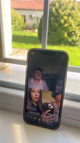 Person documents video chat session on windowsill in Bulgaria