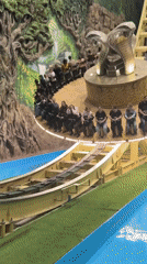 Snake-themed water ride operates at indoor amusement park
