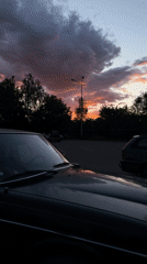 Vintage Mercedes photographed at sunset in Moldova parking lot