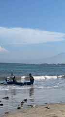 Late night boat launch observed on Kuta Selatan beach