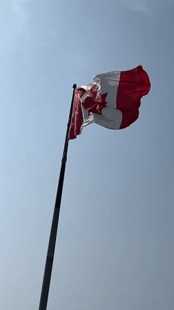 Canadian flag on a flagpole, Richmond Hill