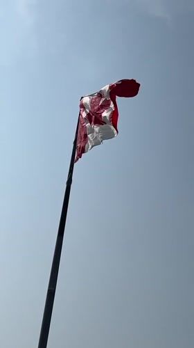 Canadian flag on a flagpole, Richmond Hill