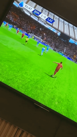 Soccer match Roma vs Lazio watched on TV in Jos