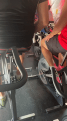 Indoor cycling class documented in Saint-Galmier, France