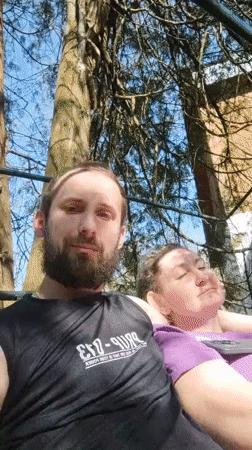 Couple enjoys Sunday morning in Kratovo park with wildlife