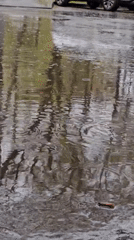 Rainy afternoon scenes documented across Khimki, Russia