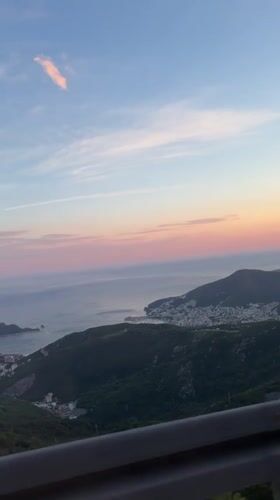 Sunset highway journey through coastal Montenegro captured near Brajici