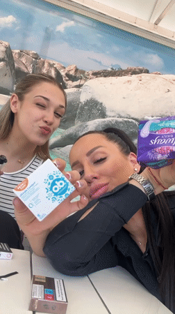 Two women take selfie in Plovdiv cafe