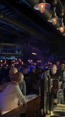 Busy evening crowd fills Belgrade bar