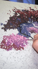 Artist works on paint-by-numbers project in Irkutsk