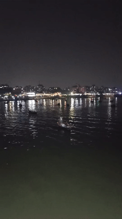 Nighttime river scenes captured by witnesses in Dhaka