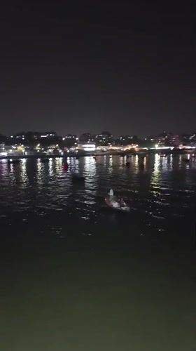 Nighttime river scenes captured by witnesses in Dhaka