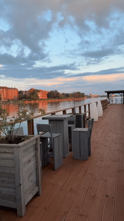Sunset to nighttime on Votkinsk's waterfront: dining, DJs, and boat rides