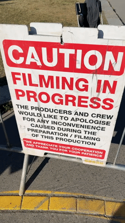 Film crew shoots period production at Budapest's Heroes' Square