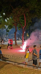 Sant Joan night street party in Cornellà de Llobregat
