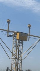 Aircraft lands at Tashkent airport under clear skies