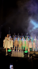 Choir performance featuring children and adults held in Tivat theater
