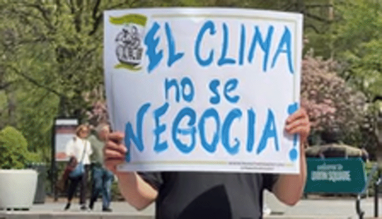 Climate protesters rally for renewable energy in New York