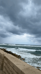 Storm weather documented along Tel Aviv coastline