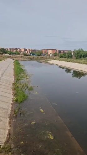 Canal and gas station documented in Kokshetau, Kazakhstan