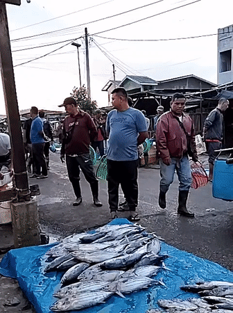 Early morning fish market activity documented in Lhokseumawe, Indonesia
