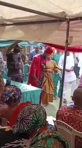 Traditional ceremony draws crowds under decorated tents in Nigeria