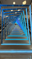 Illuminated stairway installation observed in Baiyun District, China