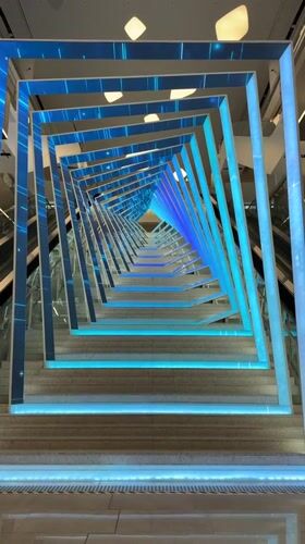 Illuminated stairway installation observed in Baiyun District, China