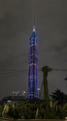 Illuminated skyscrapers captured in nighttime Kuala Lumpur photographs