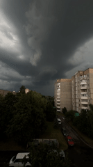 Storm front moves over Lida's residential districts