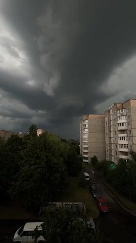 Storm front moves over Lida's residential districts