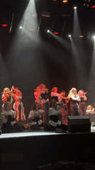 Dance troupe performs on illuminated stage in Saint Petersburg