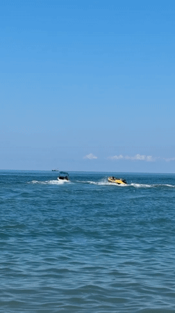 Watercraft on a calm Black Sea morning off Batumi