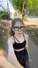 Woman poses for photos in Izhevsk park