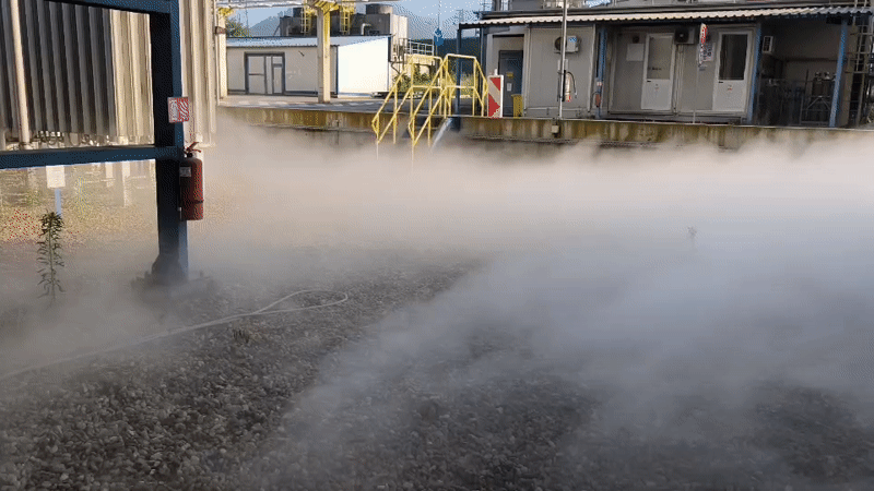 Industrial vapor release creates thick fog at storage facility