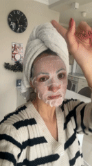 Woman conducts skincare routine while filming in Varna