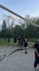 Evening volleyball gathering in Plovdiv park