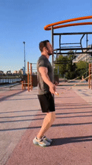 Moscow riverside workout session documented during sunset hours
