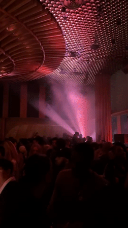 Late-night club scene captured in smoky New York venue