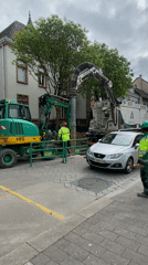 Municipal crews conduct street cleaning, utility work in Bischheim