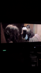 Television screens captured displaying movie content in Lovech, Bulgaria