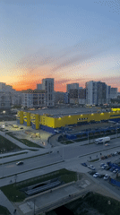 Sunset cityscape views and mirror selfie captured in Yekaterinburg