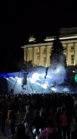 Light show draws crowd to Gabrovo public square
