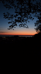 Dawn breaks over St. Gallen cityscape, captured on video