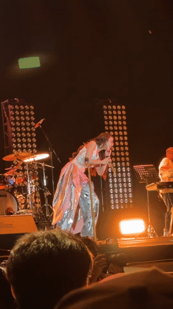 Female singer performs live concert in Salembaran, Indonesia