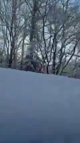 Winter scene captured from moving vehicle in snowy Kutchan