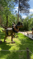 Dinosaur park attracts morning visitors in Yekaterinburg, Russia