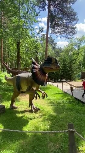 Dinosaur park attracts morning visitors in Yekaterinburg, Russia